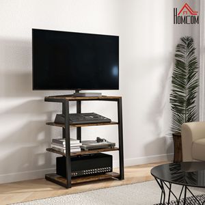 Mobile TV in Legno Rustico Marrone Personalizzato con Ripiani Regolabili e Porta Prolunga per TV da 28 Pollici - Product Image 2