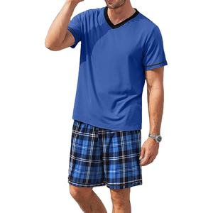 Conjunto de Pantalones Cortos y Camiseta de Manga Corta con Cuello en V, Tejido Transpirable, Deportivo e Informal para Hombre, con Logotipo Personalizado OEM - Product Image 4