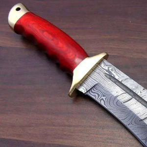 Couteau de chasse artisanal Mortal Saga, manche en bois, lame en acier inoxydable, longueur totale de 17 pouces - Multifonctionnel pour la randonnée - Product Image 2