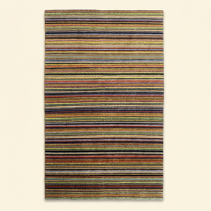 Alfombra de Lana Tufted a Mano Multicolor Festival Strata, Moderna, con Rayas Horizontales, Antideslizante, Ecológica, de Pelo Grueso para Interiores - Product Image 1