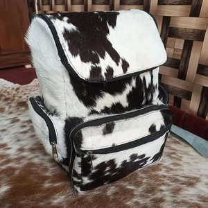 Luxury cowhide leather hair on <b>backpacks</b> bulk supplier OEM custom logo export quality student bags in reasonable price - Product Image 1