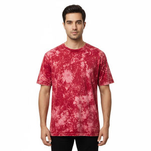 Camiseta de Algodón Grueso con Lavado Ácido, Estilo Urbano, Personalizable con Logotipo, Vintage para Hombre - Product Image 1