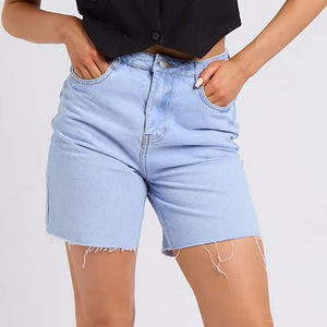 Custom loose denim shorts women baggy shorts relaxed fit summer daily wear bulk order factory - Product Image 5