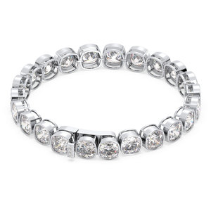 REYES Precio al por mayor Pulsera de tenis con piedras de moissanita de corte cojín de 7 mm en plata de ley 925 con baño de oro de 14K, Joyería fina - Product Image 3