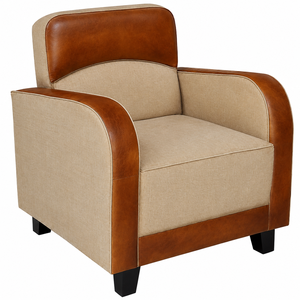 Sofá Individual de Cuero Moderno y Lujoso con Respaldo Ajustable, Sillón Cuadrado Industrial para Sala de Estar, Hotel y Hogar - Product Image 1