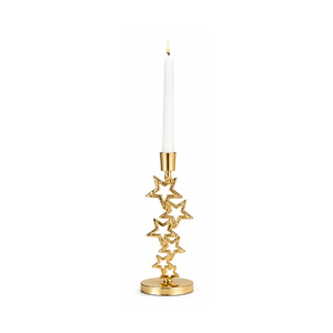 Porte-bougie de Noël en fer au design unique, base en bois, flocon de neige en métal, pour centre de table ou décoration de maison - Product Image 2