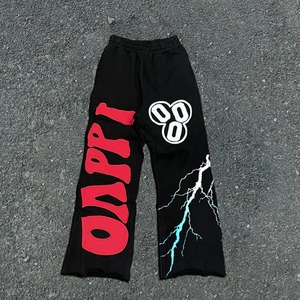 Pantalones Deportivos Casuales para Hombre, Estilo Hip Hop, Estampados, Holgados, de Pierna Ancha, de Poliéster y Algodón, de Pierna Recta - Product Image 4