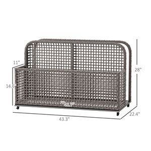 Cesto portaoggetti galleggiante per piscina grigio chiaro con ruote 43.25"L X 22.5"W X 28"H - Product Image 3