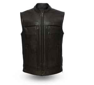 Gilet en cuir durable pour homme, style motard, gilet en cuir élégant pour homme, gilet en cuir de vachette - Product Image 6
