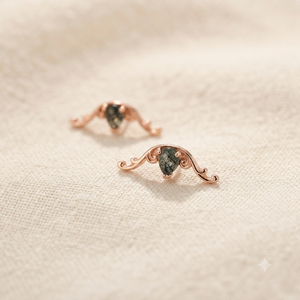 Pendientes de Plata de Ley 925 con Piedra de Ágata Musgosa, Pendientes Colgantes Chapados en Oro para Mujer, Regalo para Fiesta - Product Image 3