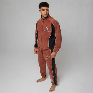 <b>Men</b> Sun Faded Tracksuit Two Piece <b>Pullover</b> Sweatshirt Drawstring Jogger Pants Comfortable Relaxed Streetwear Clothing Set - Product Image 3