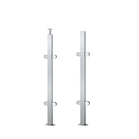 JBM Garde-corps d'escalier intérieur pour bureau, balustrade de balcon en verre sans cadre, poteaux de balustrade d'escalier en acier inoxydable, colonne de main courante