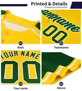 Uniforme de Béisbol Transpirable de Malla, Tallas Grandes, Precio de Mayoreo Directo de Fábrica, Jersey Personalizado para Equipo, 100% Poliéster, Estilo Hip-Hop - Product Image 2