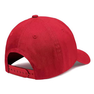 Gorra de Béisbol Unisex Roja de 6 Paneles, Ajustable, de Sarga de Algodón, Color Sólido, Estilo Casual, para Adultos - Product Image 3