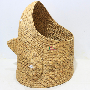Animal Shaped Water Hyacinth Storage Basket Woven <b>Toy</b> <b>Organizer</b> Shark Basket for Kids Room - Product Image 1