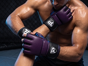 Gants de MMA en cuir de vachette violet Dumela, respirants, emballage personnalisé, protection, équipement d'entraînement toutes saisons - Product Image 5