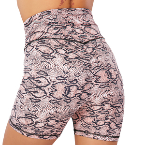 Custom Logo Gym Fitness Sets Sublimation Snake Print Workout High Waist Yoga <b>Tummy</b> <b>Control</b> Women Sublimation Legging Shorts - Product Image 6