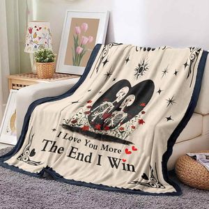 Regalo di Anniversario per Coppie, Coperta con Teschio 152x132 cm, Scritta 'Ti Amo Più' per Lui e Lei, per Fidanzato e Fidanzata - Product Image 3