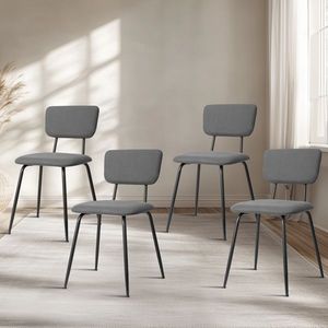 Juego Moderno de 4 Sillas de Comedor Acolchadas Grises para Cocina, Bar u Oficina - Product Image 4