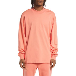 Camiseta de manga larga de algodón liso para hombre, cuello redondo, informal, con logotipo personalizado, ropa en blanco, proveedor de marca privada. - Product Image 3