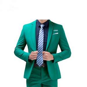 Blazer décontracté pour homme à simple boutonnage avec revers en cuir – Veste de costume élégante pour homme - Product Image 5