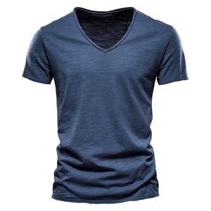 Camiseta de Verano para Hombre, Nueva Moda, Deportiva, Manga Corta, Casual, Poliéster/Algodón, Cuello en V, Corte Holgado, Transpirable, Venta al Por Mayor - Product Image 1