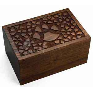 Boîte de rangement en bois sculpté à la main, boîte décorative rectangulaire, organisateur multifonction, boîte cadeau de table - Product Image 4
