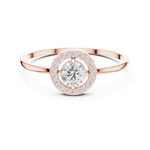 Anillo solitario minimalista de oro amarillo macizo de 14k con diamante redondo de talla brillante para mujer, ideal para compromiso, aniversario o regalo de boda. - Product Image 2