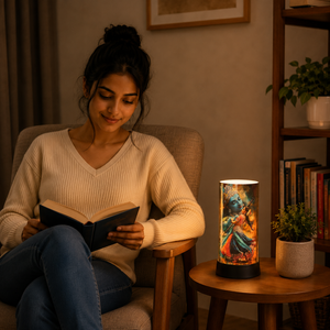 Radha Krishna LED Table Lamp Divine Spiritual <b>Night</b> <b>Light</b> Decorative Home Temple Bedroom USB Powered Acrylic Gift 9.5 Inch Lamp - Product Image 4