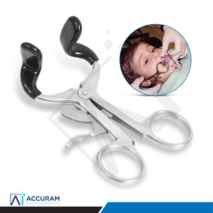 เครื่องมือเปิดปาก Accuram พร้อมตัวล็อคแบบ Ratchet ขนาด 9 ซม. ทำจากสแตนเลสสตีล สำหรับเด็ก ใช้ในงานผ่าตัดช่องปาก ทันตกรรม หู คอ จมูก ได้รับมาตรฐาน CE - Product Image 4