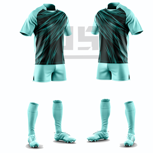 ชุดทีมรักบี้พรีเมียม JAMEZ SPORTS แบบสั่งทำพิเศษ พิมพ์ลายดิจิทัล เสื้อและกางเกงขาสั้น โพลีเอสเตอร์ 100% น้ำหนักเบา ระบายอากาศได้ดี ป้องกันแบคทีเรีย - Product Image 2