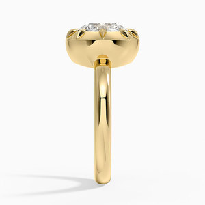 Bague de fiançailles solitaire en diamant avec halo festonné - Product Image 3