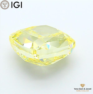 CVD Lab Grown Diamond 6.00 Carat with IGI Certified <b>Square</b> Cushion Cut VS1 Clarity Fancy Vivid Yellow Color for Trendy Ring - Product Image 6