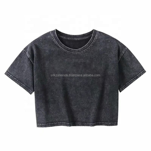 OEM Customized <b>Cropped</b> Boxy Loose <b>Fit</b> Streetwear <b>T</b>-<b>Shirt</b> Distressed Vintage Washed with Digital Printing - Product Image 4