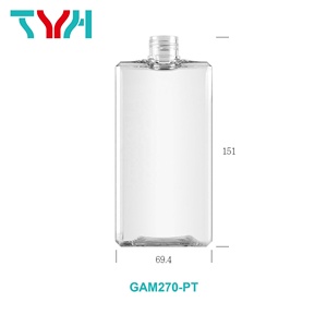 270Ml PETG สีขาวใสแปดเหลี่ยมสี่เหลี่ยมผืนผ้าขวดผนังเดี่ยวพร้อมปั๊มสเปรย์โลชั่นฝาปิดปั๊ม (GAM270-PT)