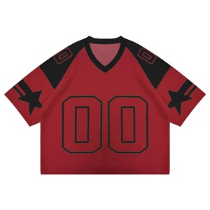 Maillots de football américain personnalisés pour hommes à manches courtes, col en V, légers, en mesh, à prix bas, style baggy - Product Image 4
