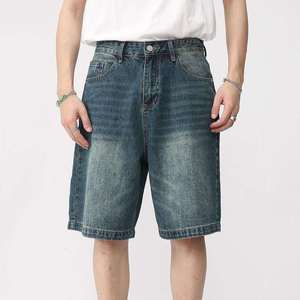 Pantalones Cortos de Mezclilla Largos para Hombre, Casuales, Sólidos, con Cierre de Cremallera, 100% Algodón, Denim Lavado de Alta Calidad - Product Image 3