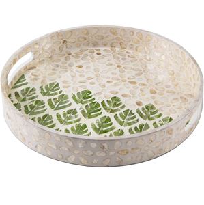 Plateau décoratif en nacre de qualité supérieure, plateau de rangement de luxe en coquillage pour fruits et collations, prix imbattable - Product Image 1