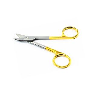 Tijeras Crown de 10.5 cm, Punta Recta y Curva, Acero Inoxidable, Instrumento Quirúrgico Manual Clase I, Juego de Instrumentos Quirúrgicos con Certificación CE para Uso Hospitalario - Product Image 1