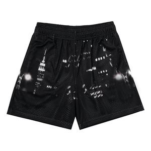 Pantalones Cortos Deportivos Unisex de Cintura Media Elástica, Transpirables, de Secado Rápido, Diseño de Malla, Corte Regular, 100% Poliéster, Sin Bolsillos - Product Image 1