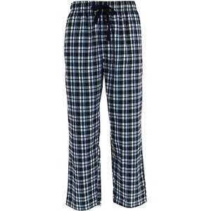 Pantalon de pyjama pour homme en flanelle à carreaux multicolores bleus avec cordon de serrage, personnalisable avec logo, vente en gros - Product Image 5