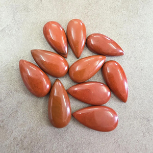 Natural <b>Red</b> Jasper Big Pear Teardrop Cabochon Flat Back Calibrated Gemstone, for Jewelry Making - Product Image 5