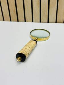 Loupe de poche en laiton de 2,5 pouces avec manche en os naturel |   Loupe d'inspection optique - Product Image 5