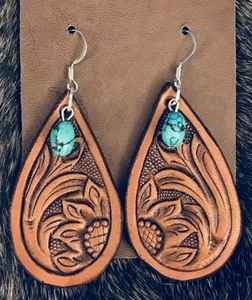 Pendientes de Cuero Genuino de Vaca, Estilo Boho Chic Occidental, Hechos a Mano, de Alta Calidad, con Diseño de Corona, Regalo para Mujer, Venta al Por Mayor - Product Image 4