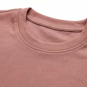 <b>Women's</b> 2 Piece Knitted Solid Color Short Sleeve T Shirt and Above Knee Shorts <b>Set</b> Crew Neck Loose Fit Casual Wear Spring Summer - Product Image 4