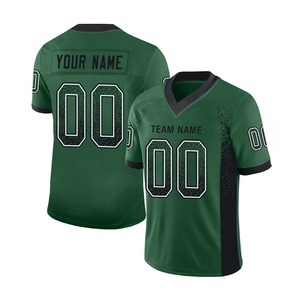 Custom American Football Jersey V-Neck Short Sleeve Sublimated Mesh 100% Polyester Breathable Front Moisture Wicking Team <b>Name</b> - Product Image 3