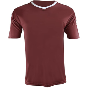 เสื้อฟุตบอลคอวีสีแดงเลือดหมูแบบยูนิเซ็กซ์สั่งทำพิเศษ แขนสั้น ระบายเหงื่อได้ดี ผลิตจากโพลีเอสเตอร์ 100% ชุดกีฬาสำหรับผู้ใหญ่ ทรงปกติ - Product Image 2