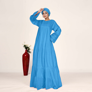 Vestido Largo Kaftan Islámico Modesto de Rayón, Bordado Schiffli Chikankari, Manga Holgada, Estilo Árabe de Dubái, Abaya Larga para Mujer - Product Image 3