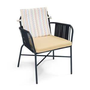 Modern Metal Living Room Chair with Slat Back Cushioned Seat Removable <b>Cover</b> Outdoor Leisure <b>Armchair</b> - Product Image 4