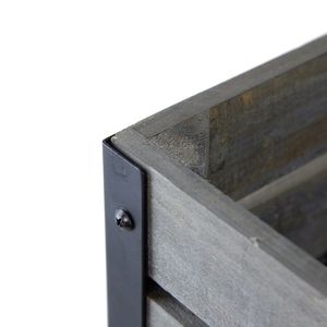 24.4 nero rustico x 12.6x15.4 carrello carrello pianta piantatrice per mobili da giardino - Product Image 6